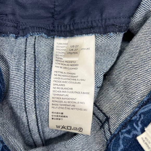 Pilcro and the Letterpress Blue Floral Print High Rise Jeans | Excellent Conditi - Picture 10 of 11